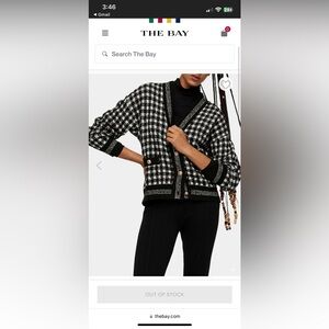 Mango Knitted Check Cardigan